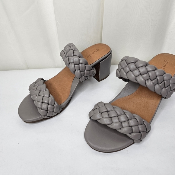 Gentle Souls by Kenneth Cole Gray Charlene Two Braid Heeled Sandal Size 8 - Picture 6 of 11